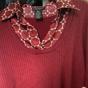 Red Shirt with Silky Collar